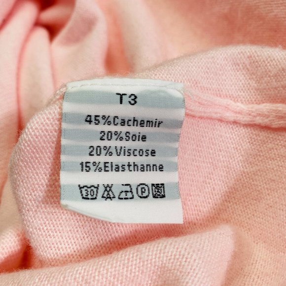 Vintage Pink Cashmere/Silk Blend Crew Neck Sweater w keyhole detail (size S) - Picture 6 of 8